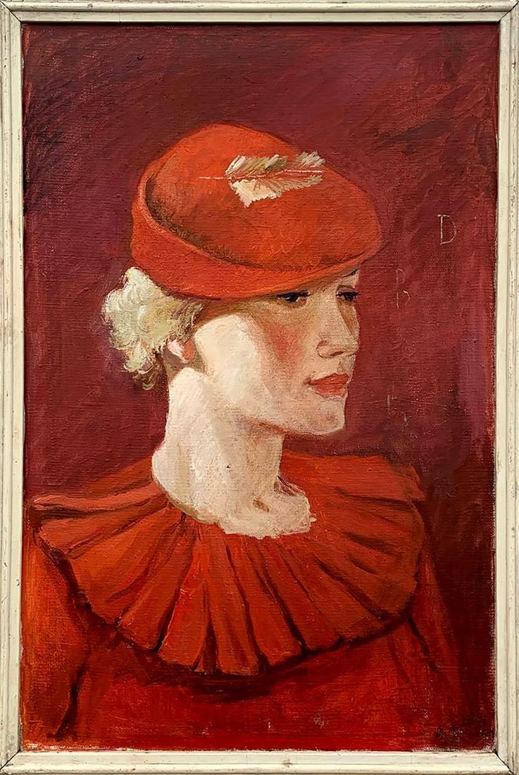 Oil painting Lady in Red Samokhvalov Yu. (1 of 9)