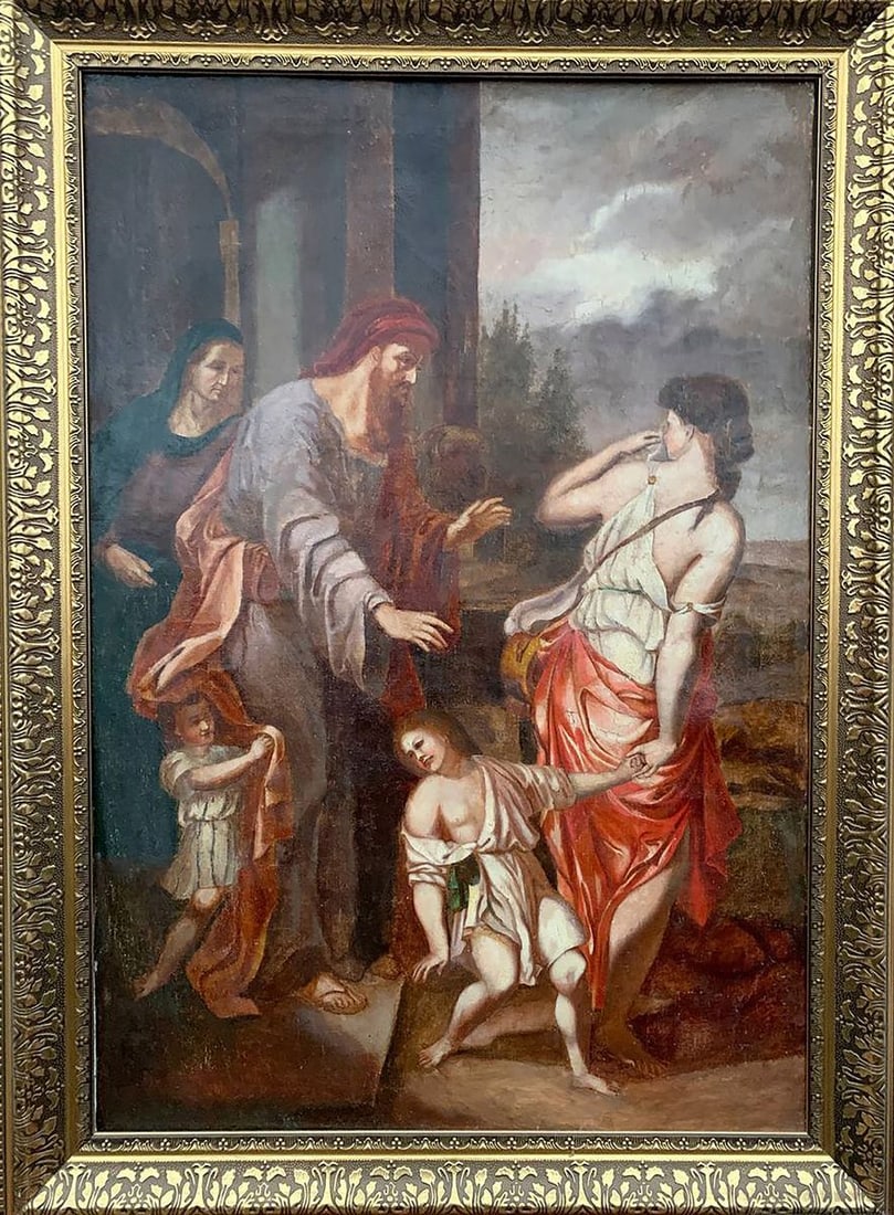 Oil painting Parting Unknown artist 18th early 19th century (1 of 12)