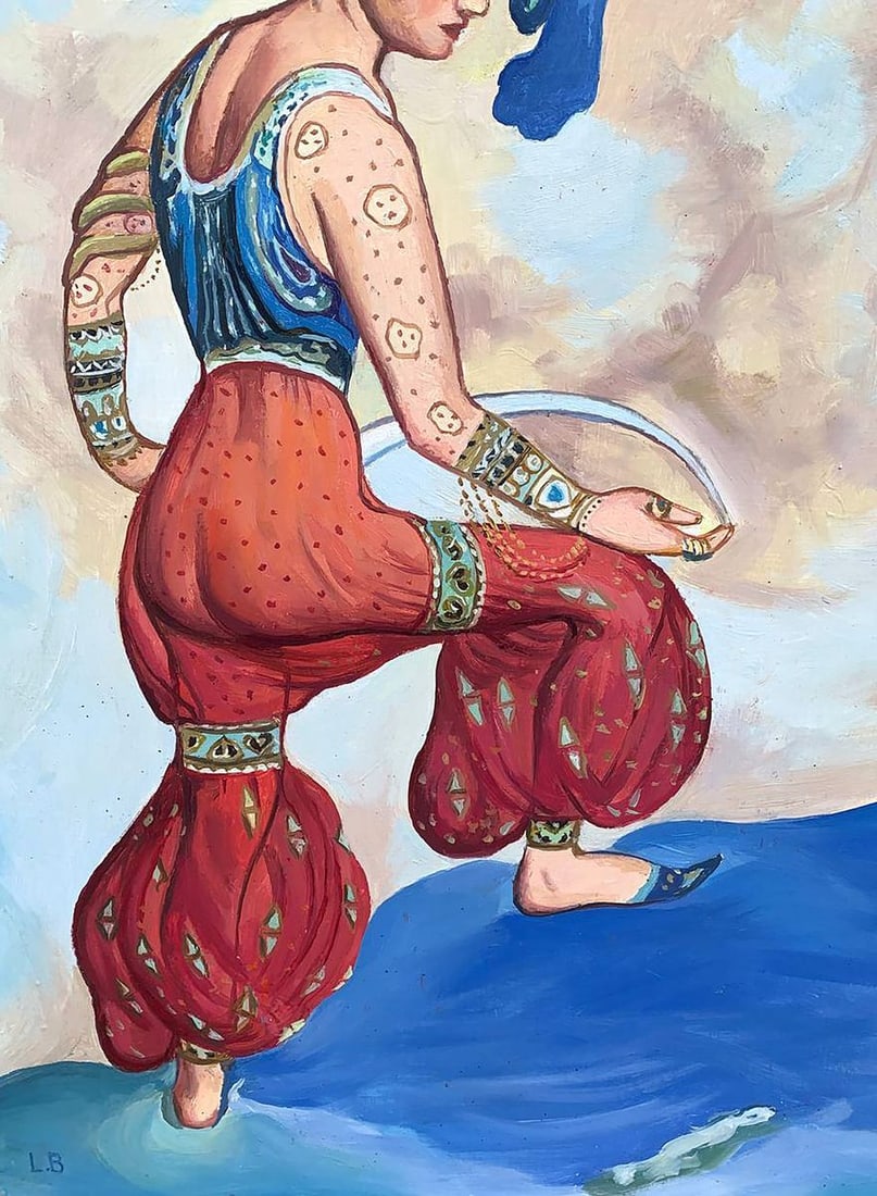 Oil painting Sketch of the costume of the red sultana Bakst Lev Samoilovich - 4