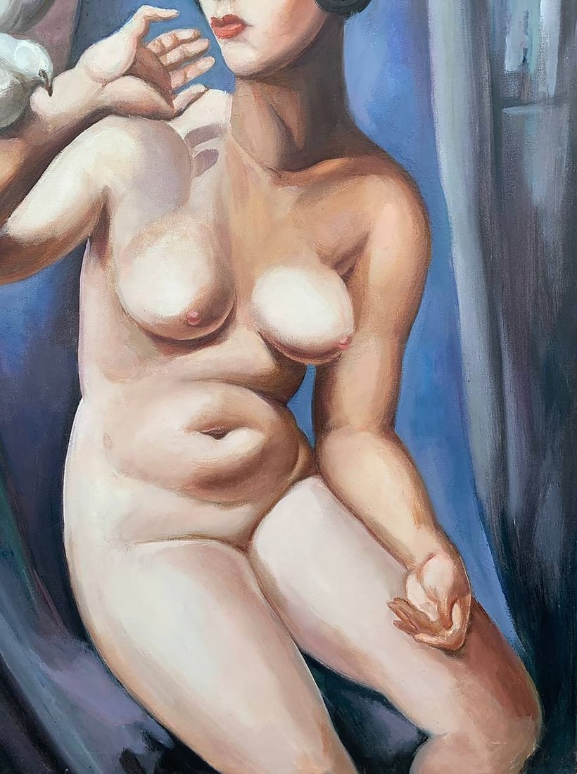 Oil painting lady with dove Mikhailichenko Sergey Viktorovich - 5