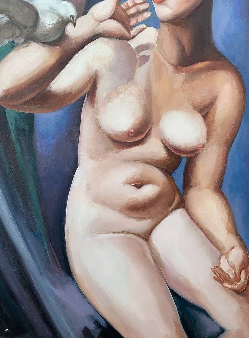 Oil painting lady with dove Mikhailichenko Sergey Viktorovich - 6