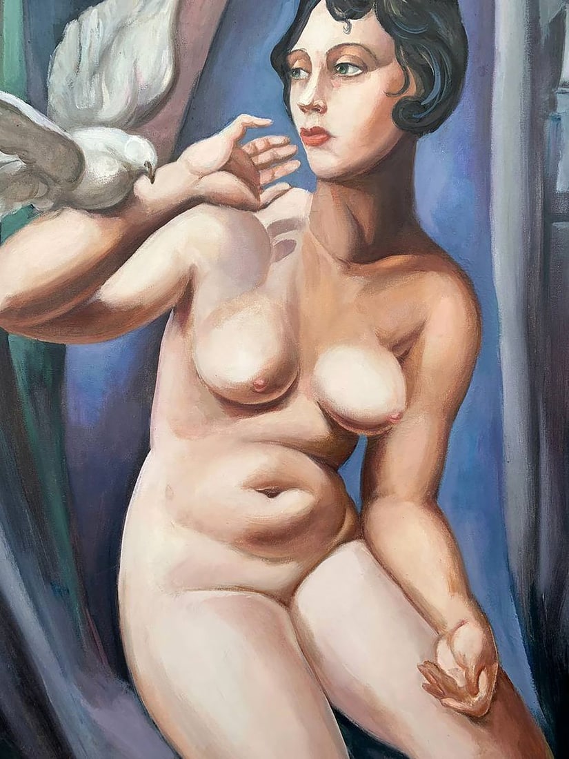 Oil painting lady with dove Mikhailichenko Sergey Viktorovich - 7