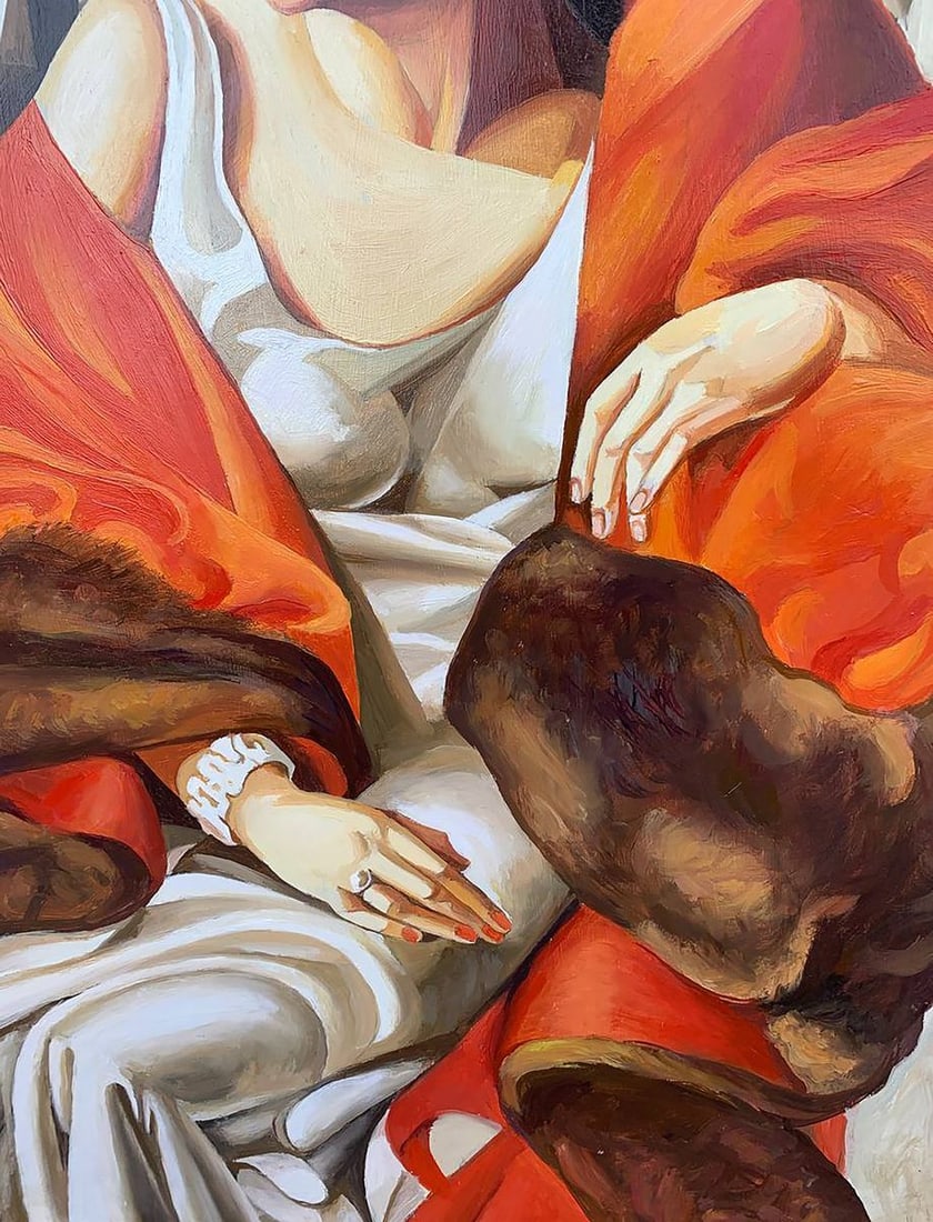 Oil painting Woman in furs (based on T. Lempicka) V. Konotopsky - 5