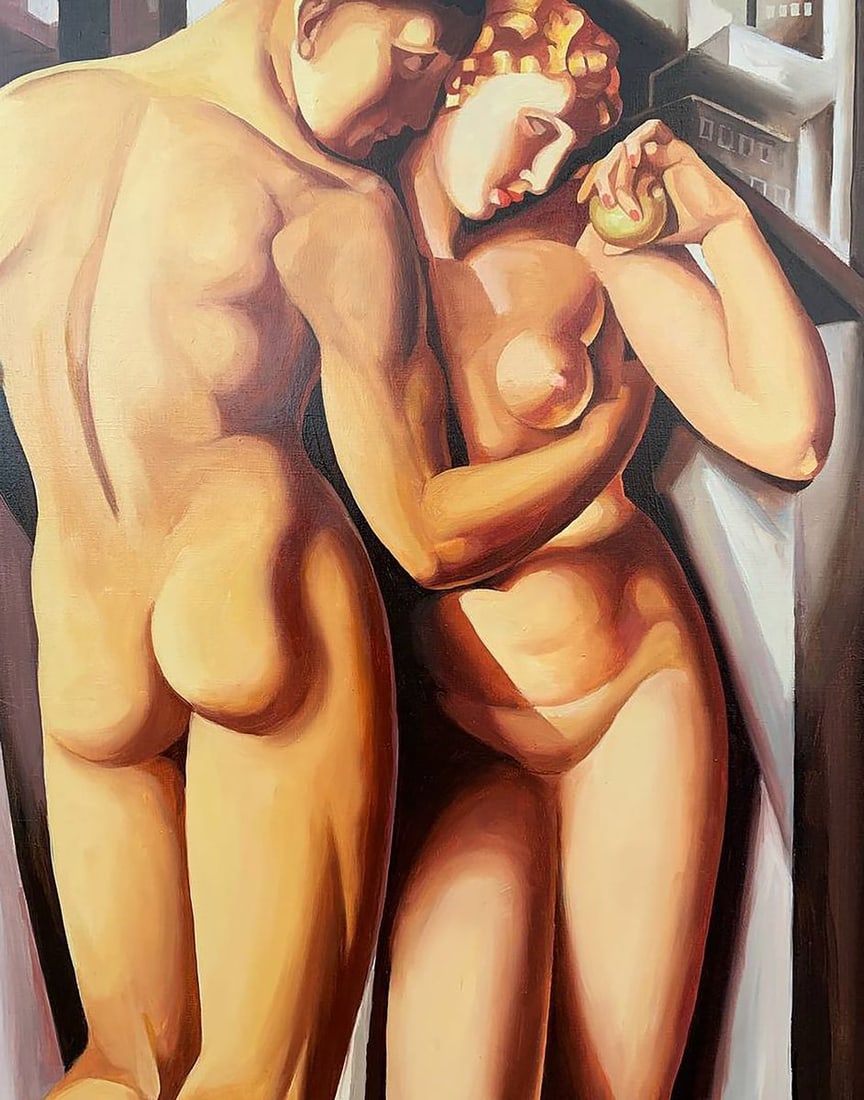 Oil painting Adam and Eve (based on T. Lempicka) V. Konotopsky - 2