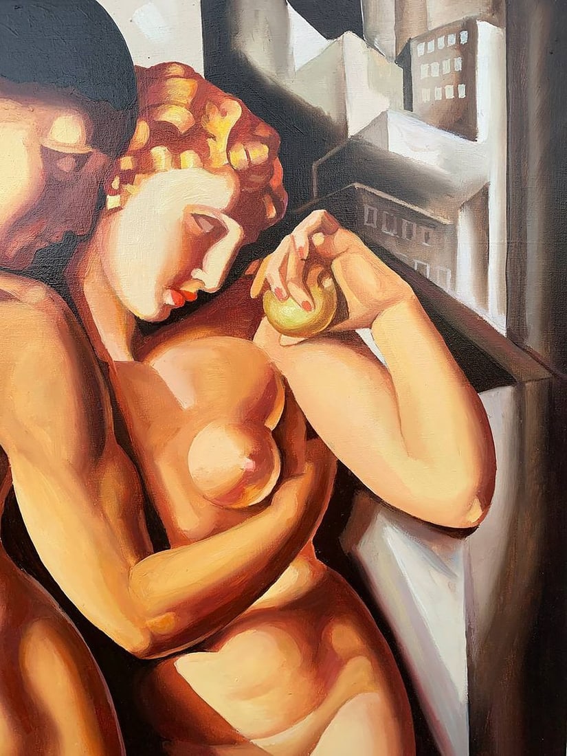 Oil painting Adam and Eve (based on T. Lempicka) V. Konotopsky - 4