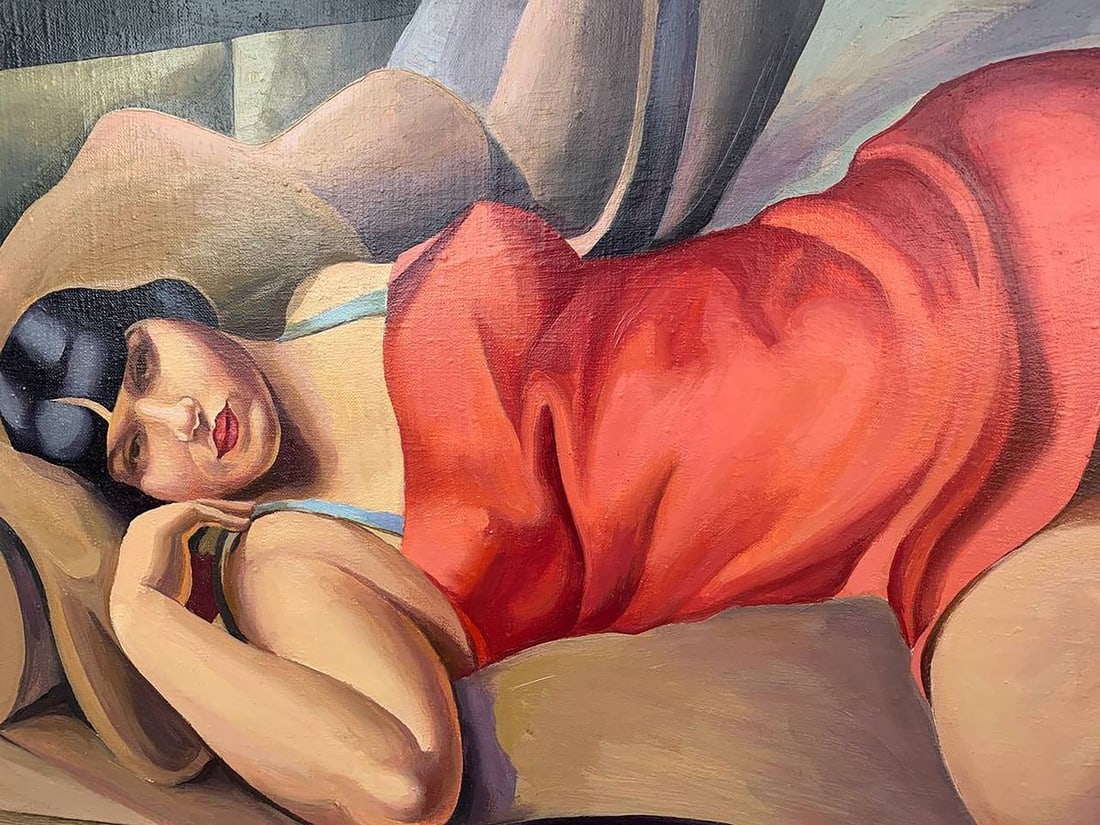 Oil painting Lady in Red (based on T. Lempicka) V. Konotopsky - 4