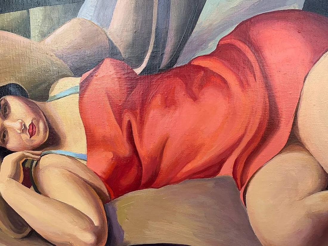Oil painting Lady in Red (based on T. Lempicka) V. Konotopsky - 5