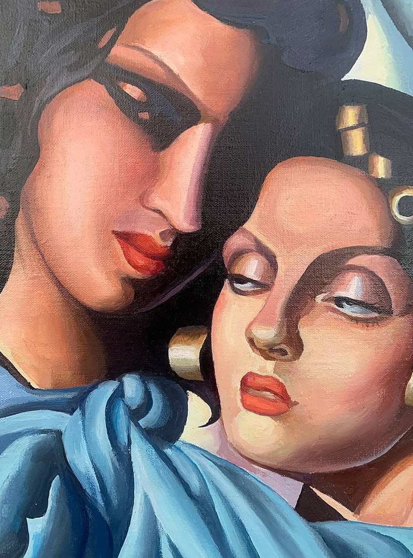 Oil painting Two girls (based on T. Lempicka) V. Konotopsky - 5