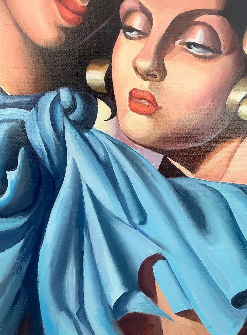 Oil painting Two girls (based on T. Lempicka) V. Konotopsky - 6