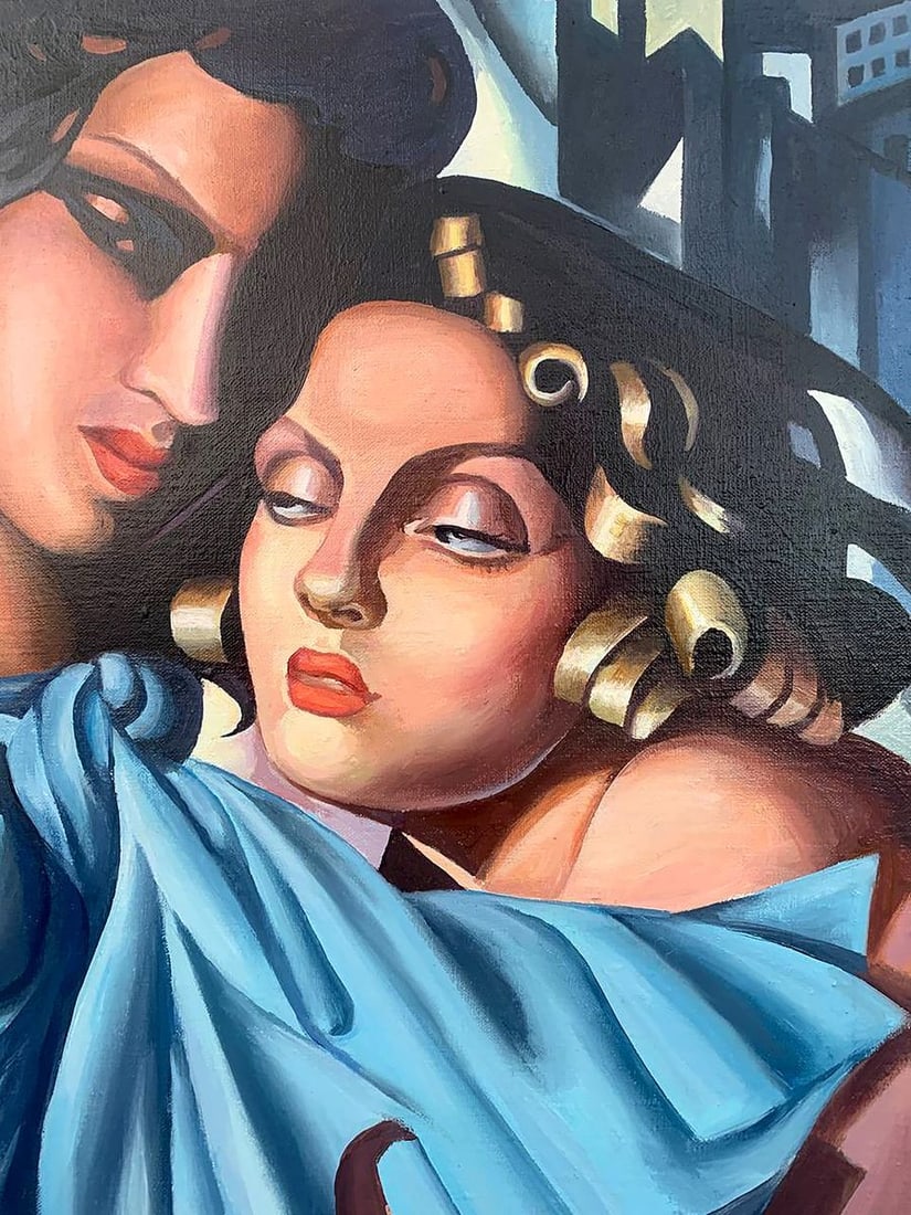 Oil painting Two girls (based on T. Lempicka) V. Konotopsky - 8