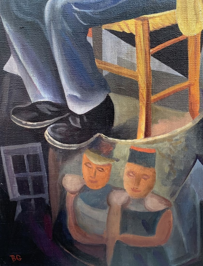 Abstract oil painting Street musicians (based on Boris Grigoriev) Victor Konotopsky - 8