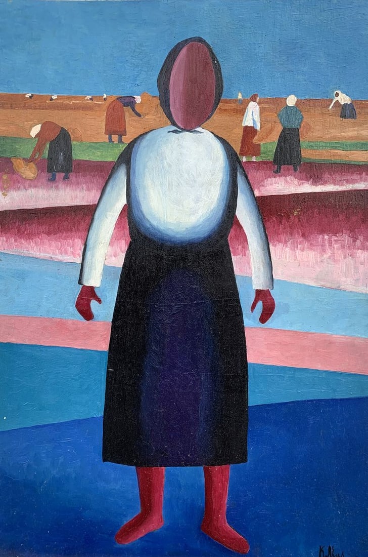 Abstract oil painting Portrait of a girl (based on paintings by Kazimir Malevich) Victor Konotopsky: Title: Abstract oil painting Portrait of a girl (based on paintings by Kazimir Malevich) Victor Konotopsky Description: No.1704"Portrait of a Girl" by the renowned Ukrainian artist Viktor Konotopsky, 