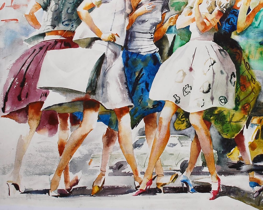 Watercolor painting Crosswalk Egor Ktpatunov - 4