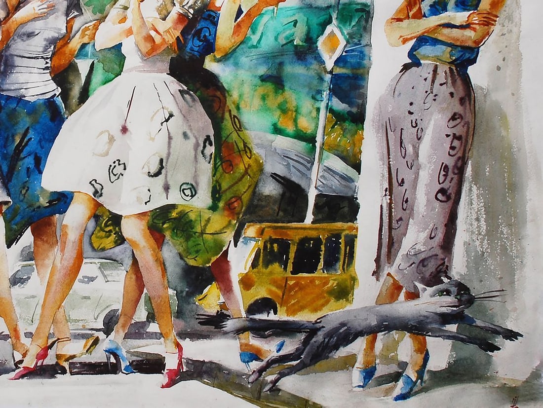 Watercolor painting Crosswalk Egor Ktpatunov - 5