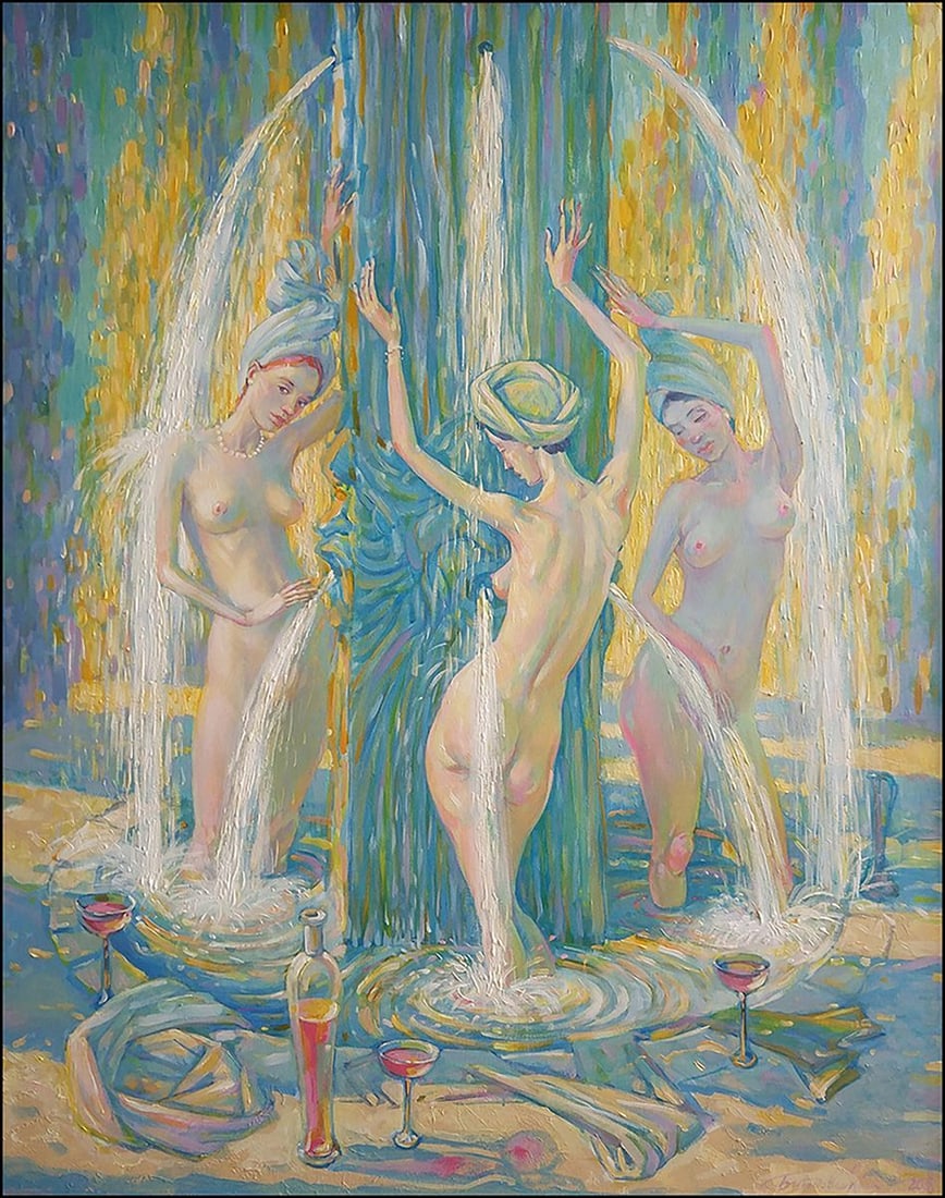 Acryilic painting In the fountain Nicolay Vydcovsky: Title: Acryilic painting In the fountain Nicolay Vydcovsky Description: No.Bytk 4 *** ABOUT THIS PAINTING *** * TITLE: "In the fountain" * ARTISTS: Nicolay Vydcovsky * SIZE: 90x70 cm/35.43x27.55 inche