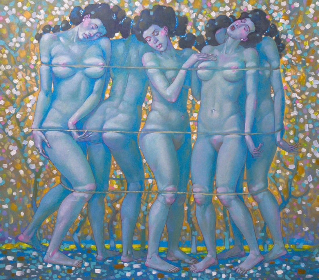 Acrylic painting Caught Nicolay Vydcovsky (1 of 1)