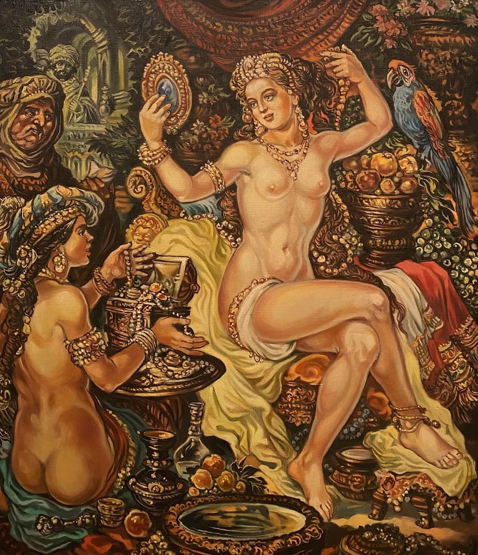 Oil painting Bathsheba Alexander Arkadievich Litvinov: Title: Oil painting Bathsheba Alexander Arkadievich Litvinov Description: No.Litv 505 *** ABOUT THIS PAINTING *** * TITLE: "Bathsheba" * ARTISTS: Alexander Arkadievich Litvinov * SIZE: 70x60 cm/27.55x