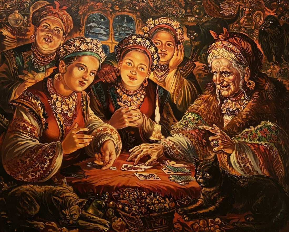 Oil painting Fortune telling Alexander Arkadievich Litvinov (1 of 13)