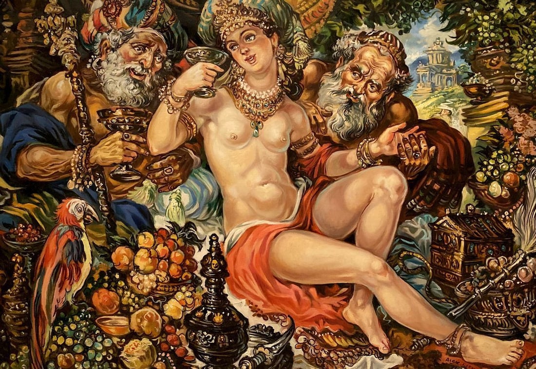 Oil painting Susanna and the Elders Alexander Arkadievich Litvinov (1 of 12)