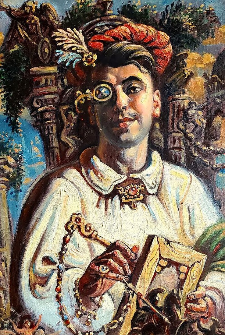 Oil painting Self-portrait in front of the ruins Litvinov Daniil Olegovich - 2