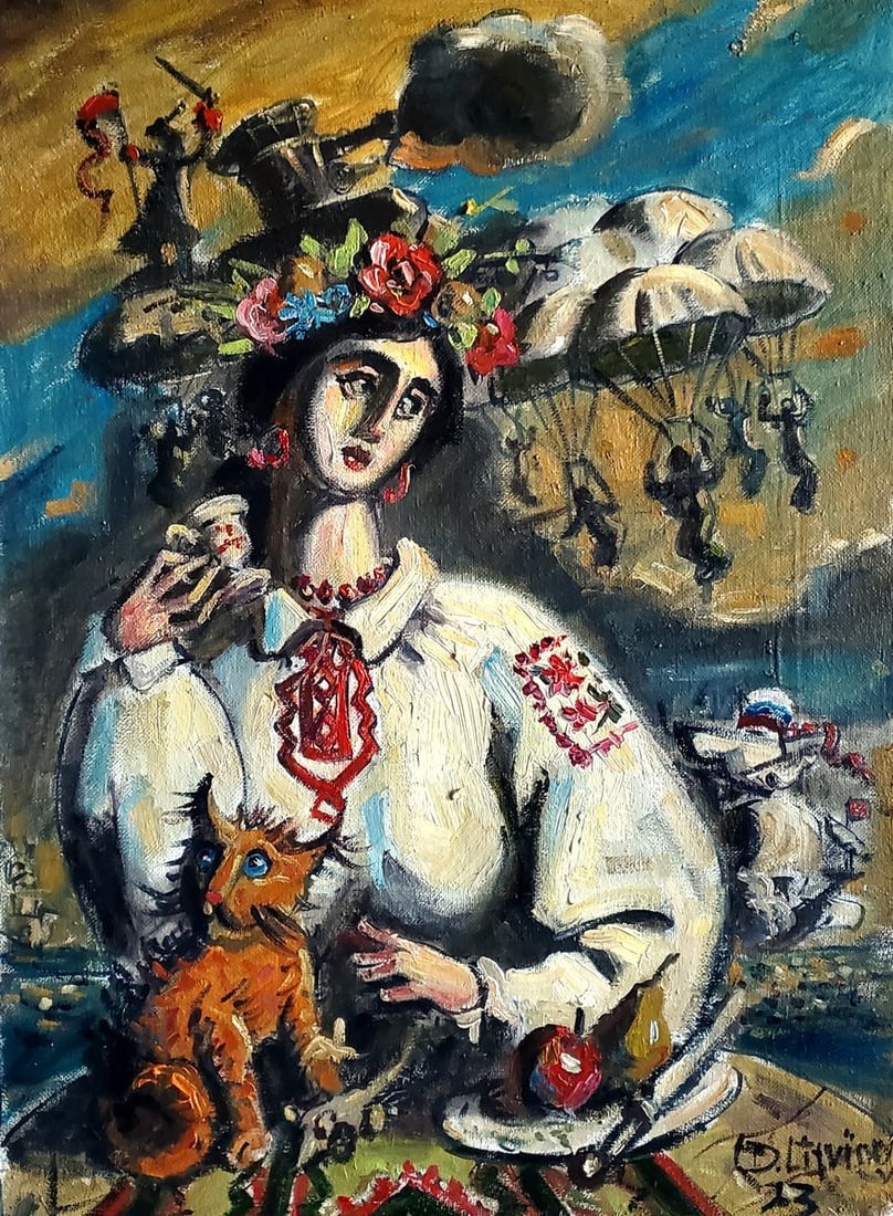 Oil painting Morning in Ukraine does not start with coffee Litvinov Daniil Olegovich (1 of 6)