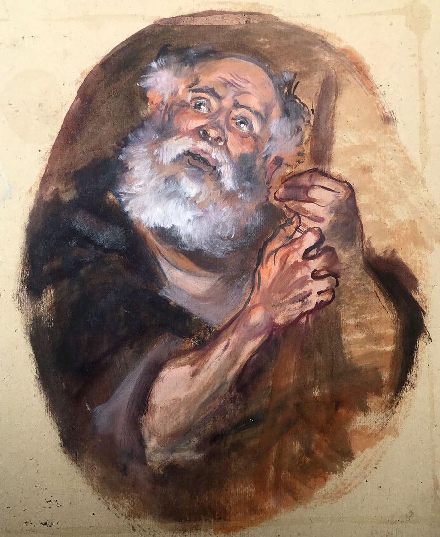Oil painting Portrait of an old man Alexander Arkadievich Litvinov (1 of 12)