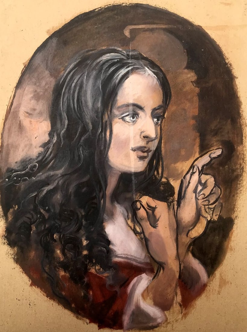 Oil painting Portrait of a girl Alexander Arkadievich Litvinov: Title: Oil painting Portrait of a girl Alexander Arkadievich Litvinov Description: No.AAA2841"Portrait of a Girl" is a captivating oil painting that exudes both elegance and intrigue. The artist