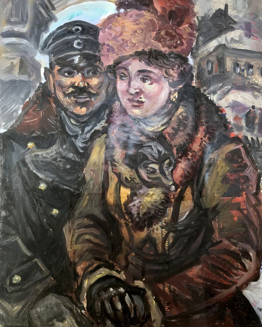 Oil painting Husband and wife Alexander Arkadievich Litvinov: Title: Oil painting Husband and wife Alexander Arkadievich Litvinov Description: No.AAA2881*** ABOUT THIS PAINTING **** TITLE: "Husband and wife"* ARTISTS: Alexander Arkadievich Litvinov* SIZE: 29x37