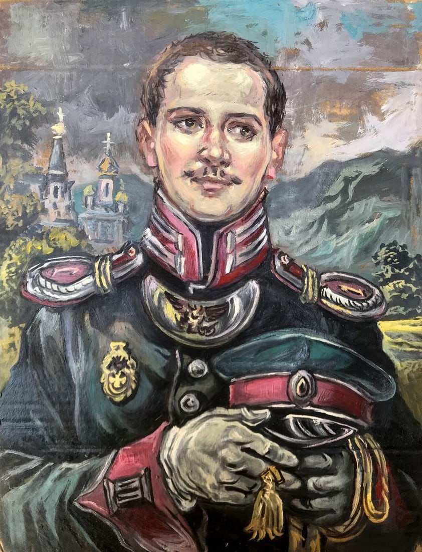 Oil painting Portrait of an officer Alexander Arkadievich Litvinov (1 of 12)