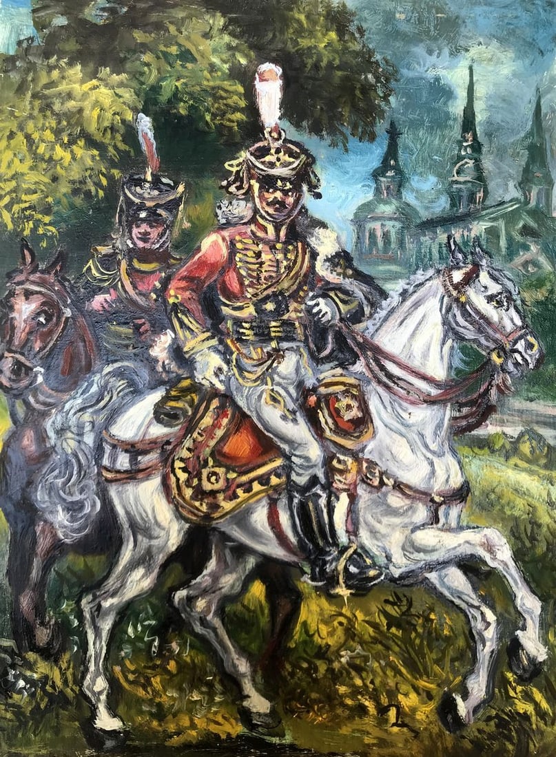 Oil painting Portrait of two officers Alexander Arkadievich Litvinov: Title: Oil painting Portrait of two officers Alexander Arkadievich Litvinov Description: No.AAA2889*** ABOUT THIS PAINTING **** TITLE: "Portrait of two officers"* ARTISTS: Alexander Arkadievich