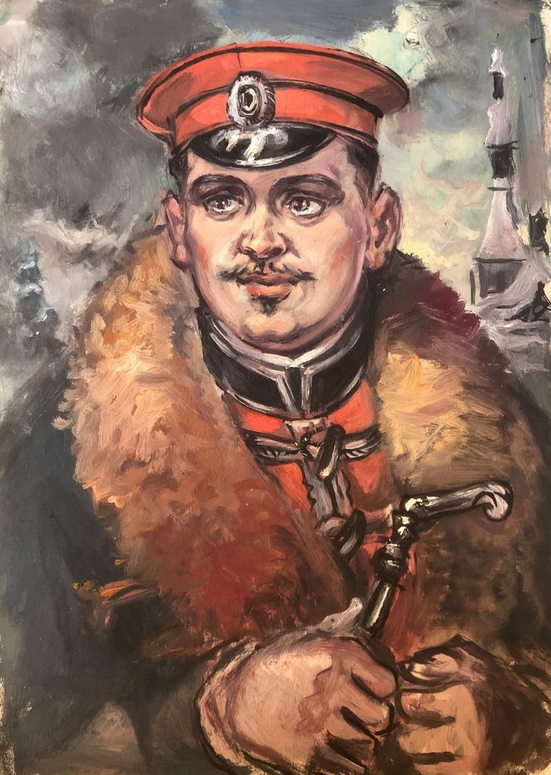 Oil painting Portrait of an officer Alexander Arkadievich Litvinov: Title: Oil painting Portrait of an officer Alexander Arkadievich Litvinov Description: No.AAA2922As the brush glides across the canvas with gentle, deliberate strokes, the portrait of an officer takes
