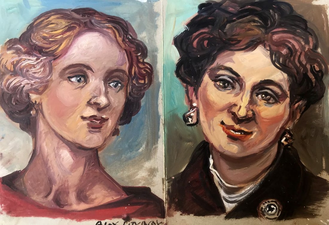 Oil painting Portrait of sisters Alexander Arkadievich Litvinov: Title: Oil painting Portrait of sisters Alexander Arkadievich Litvinov Description: No.AAA2935"Portrait of the Sisters" is a captivating oil painting that portrays the bond between two sisters. The