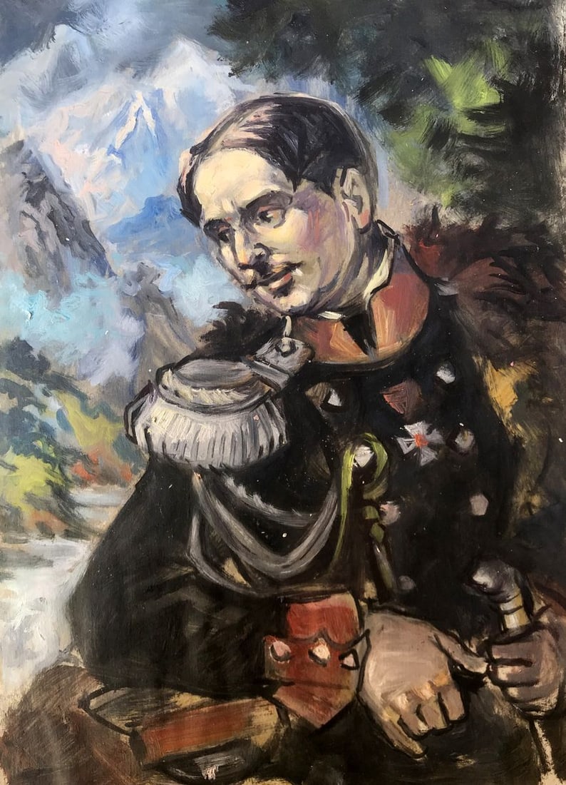Oil painting Portrait of an officer Alexander Arkadievich Litvinov (1 of 12)