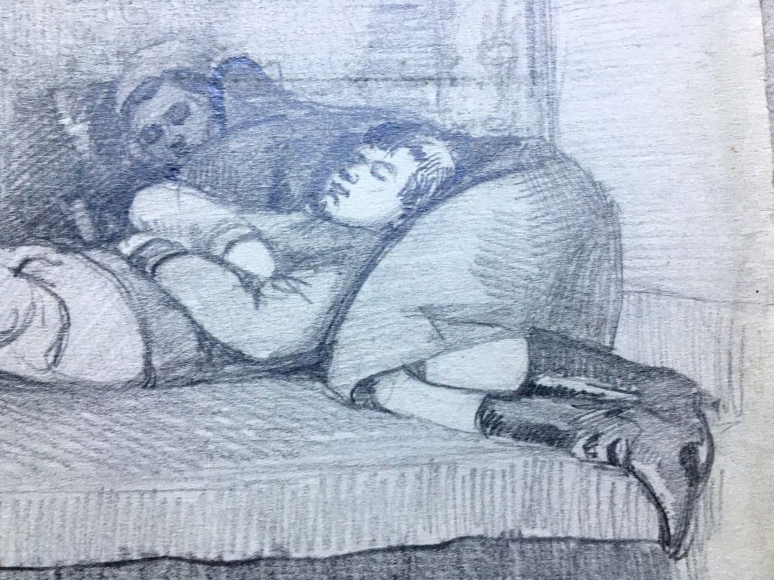 Pencil painting People have a rest Dmitry Lednev - 5