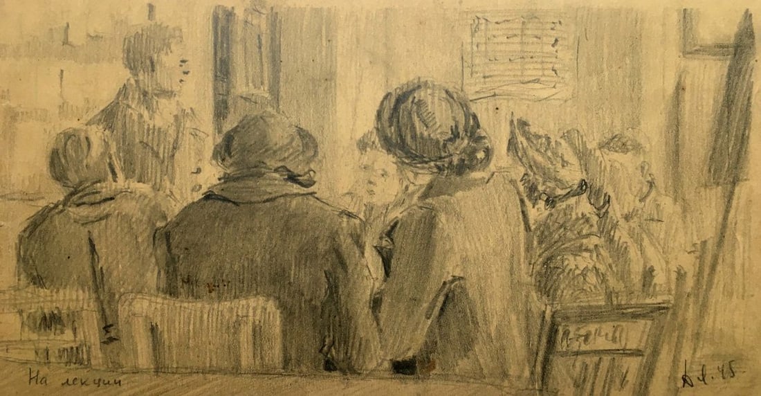 Pencil painting At the lecture Dmitry Lednev (1 of 9)
