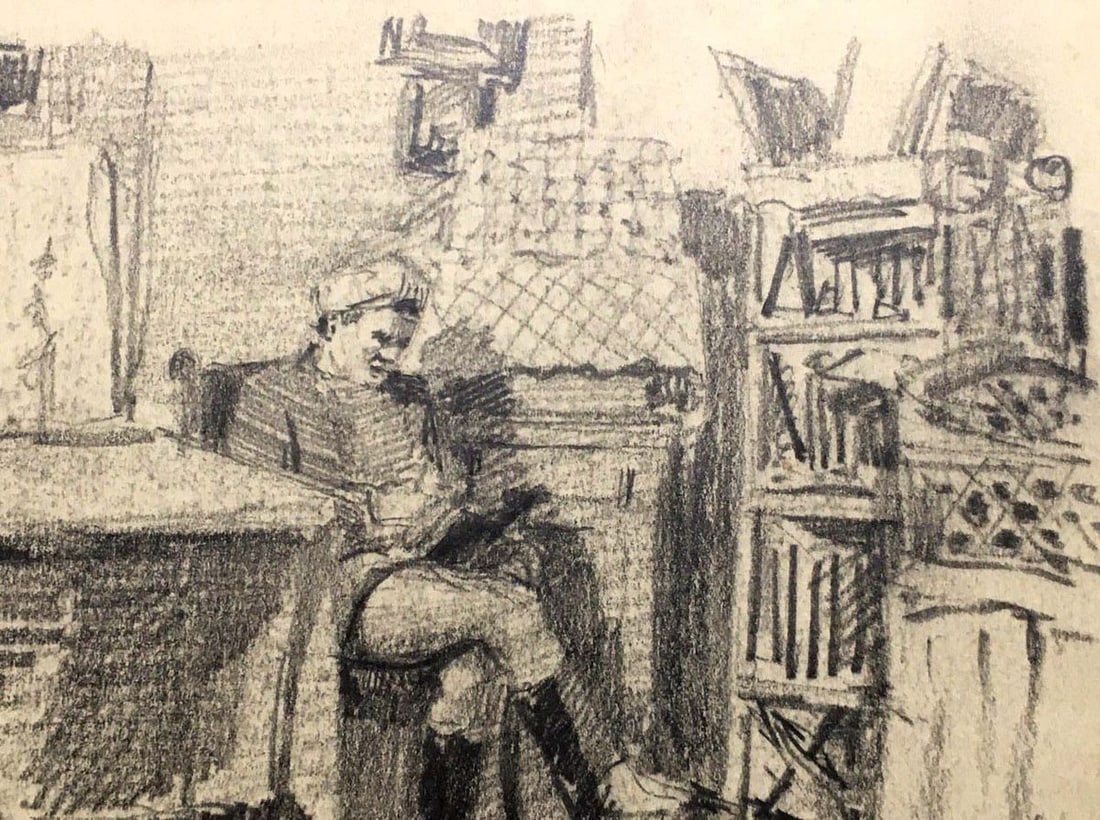 Pencil painting Portrait of man Dmitry Lednev - 3