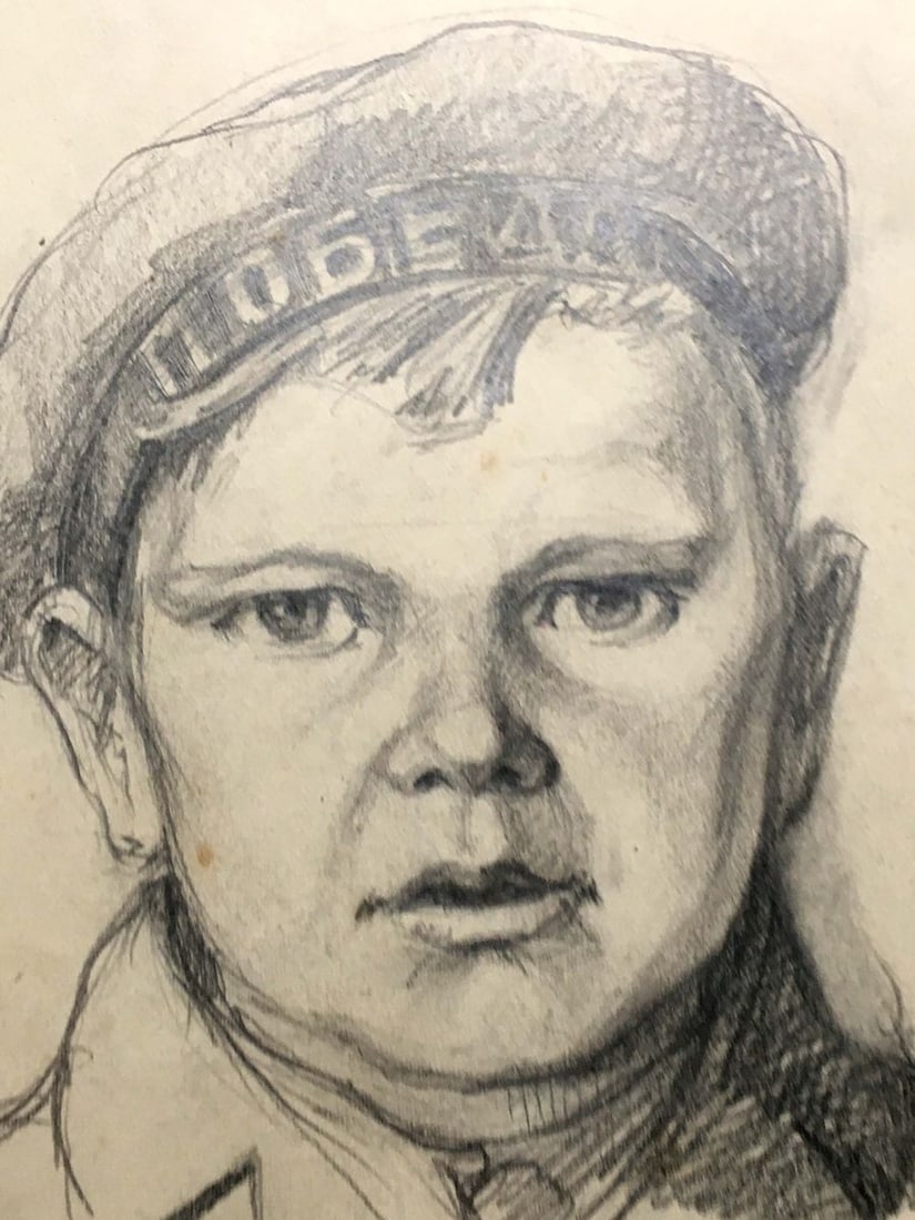 Pencil painting Portrait of son Dmitry Lednev - 3