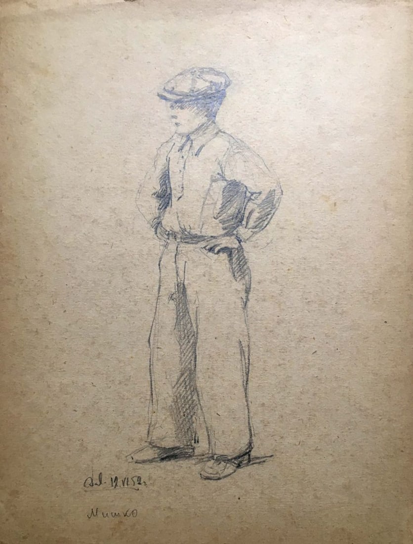 Pencil painting Portrait of a worker Dmitry Lednev (1 of 7)