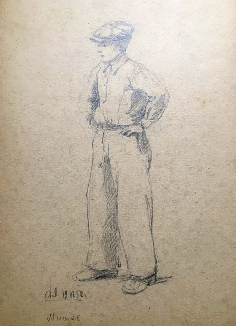 Pencil painting Portrait of a worker Dmitry Lednev - 2
