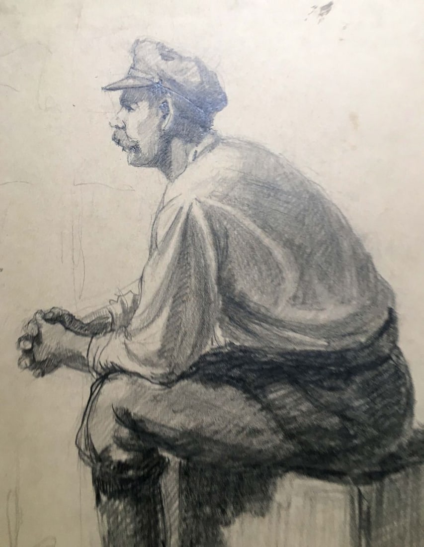 Pencil painting Lunch break Dmitry Lednev - 4