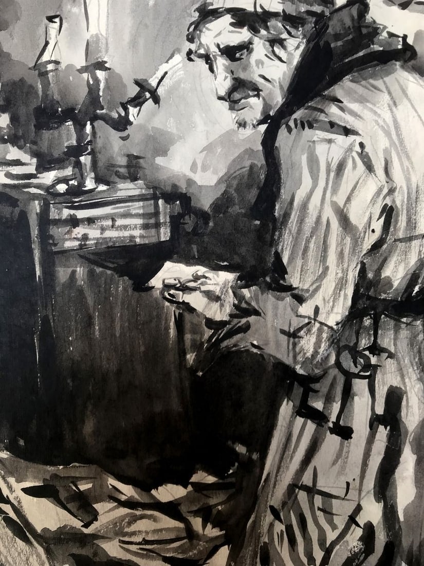 Watercolor painting Portrait of a man Alexander Arkadievich Litvinov - 6