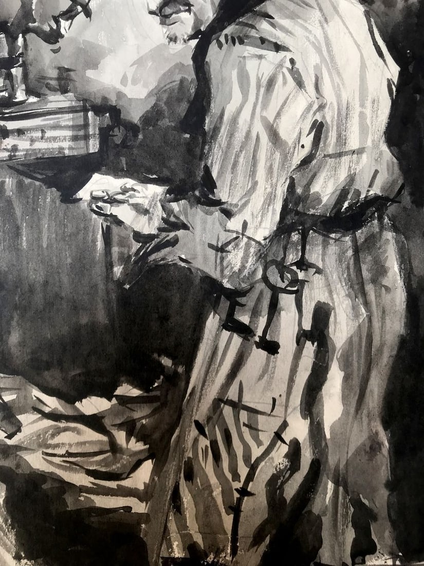 Watercolor painting Portrait of a man Alexander Arkadievich Litvinov - 9