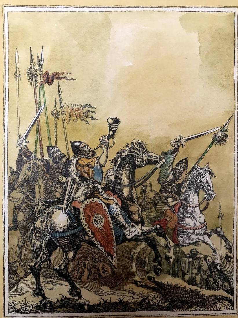 Watercolor painting For the leader Alexander Arkadievich Litvinov: Title: Watercolor painting For the leader Alexander Arkadievich Litvinov Description: No.AAA2905"For the Leader" is a mesmerizing watercolor painting that captures the essence of power, loyalty, and c