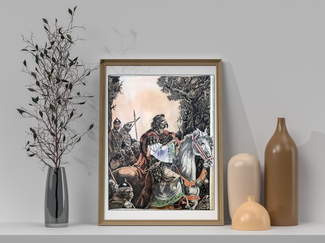 Pen painting Behind the king Alexander Arkadievich Litvinov - 3
