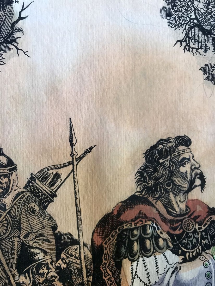 Pen painting Behind the king Alexander Arkadievich Litvinov - 4