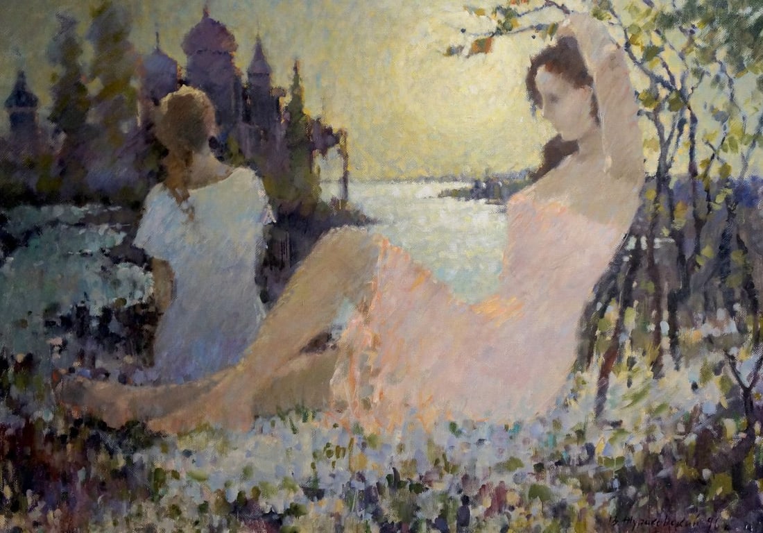 Oil painting Girl near the shore Zhurakovsky Victor Petrovich: Title: Oil painting Girl near the shore Zhurakovsky Victor Petrovich Description: No.Vern 1154 *** ABOUT THIS PAINTING *** * TITLE: "Girl near the shore" * ARTISTS: Zhurakovsky Victor Petrovich * SIZE
