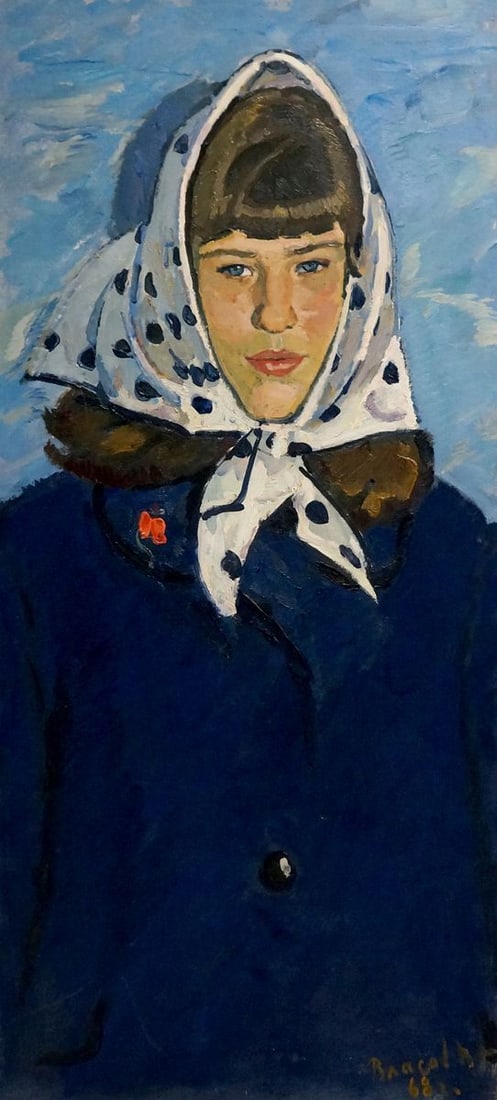 Oil painting Portrait of a girl Vlasov Vladimir Grigorievich: Title: Oil painting Portrait of a girl Vlasov Vladimir Grigorievich Description: No.Vern 1185 *** ABOUT THIS PAINTING *** * TITLE: "Portrait of a girl" * ARTISTS: Vlasov Vladimir Grigorievich * SIZE: 