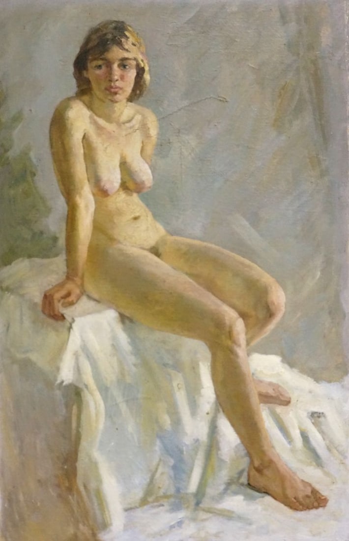 Oil painting P. Yakimchuk Portrait of a naked girl: Title: Oil painting P. Yakimchuk Portrait of a naked girl Description: No.Vern 1218 *** ABOUT THIS PAINTING *** * TITLE: "Portrait of a naked girl" * ARTISTS: P. Yakimchuk * SIZE: 108x72