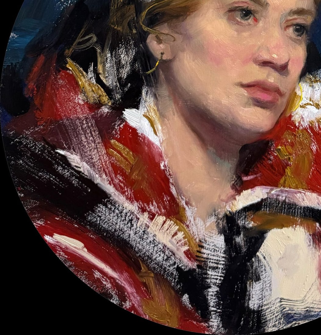 Oil painting Bea looks into the Distance Annam Butt - 4