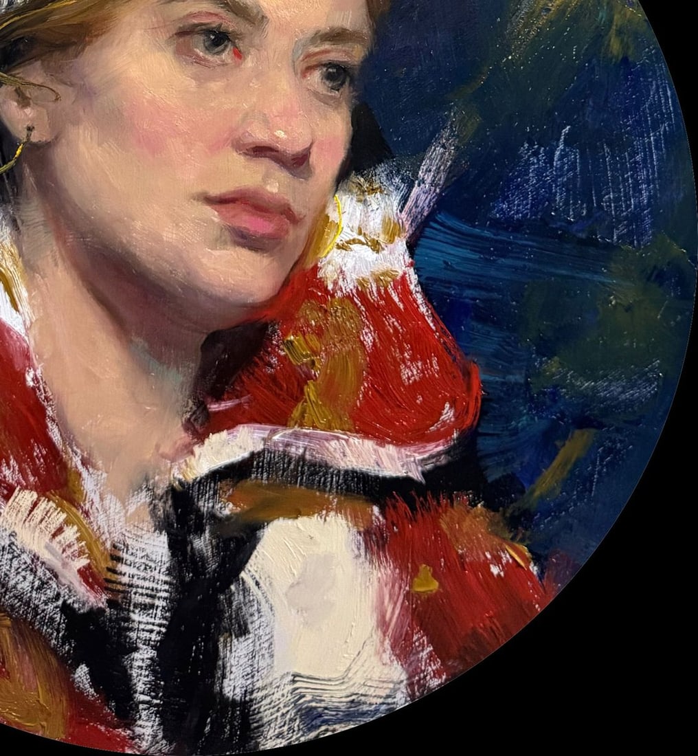 Oil painting Bea looks into the Distance Annam Butt - 5